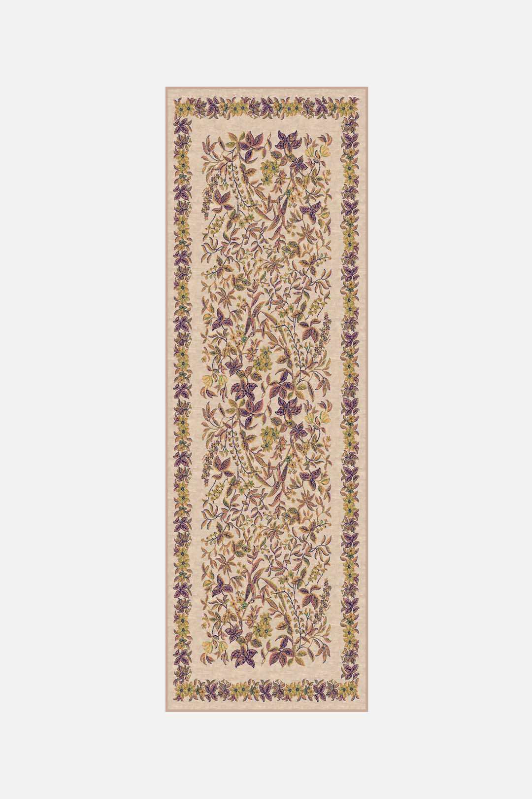teppana-elinja-lila-teppich-waschbarer-indoor-teppich-mit-blumenmuster-lila-beig image 5