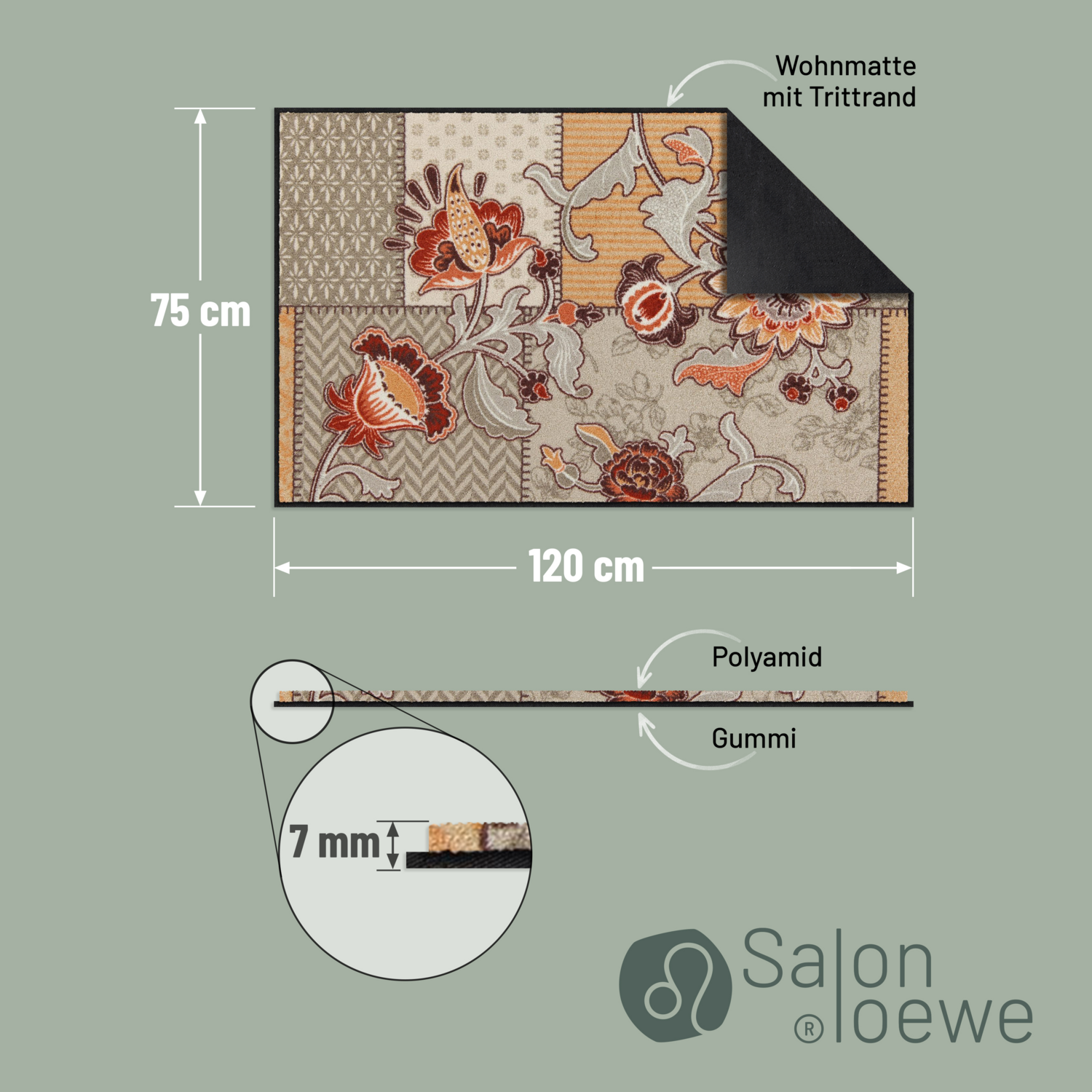 salonloewe-bohemian-patch-taupe-teppich-75-x-120-cm-waschbar-rutschfest image 4