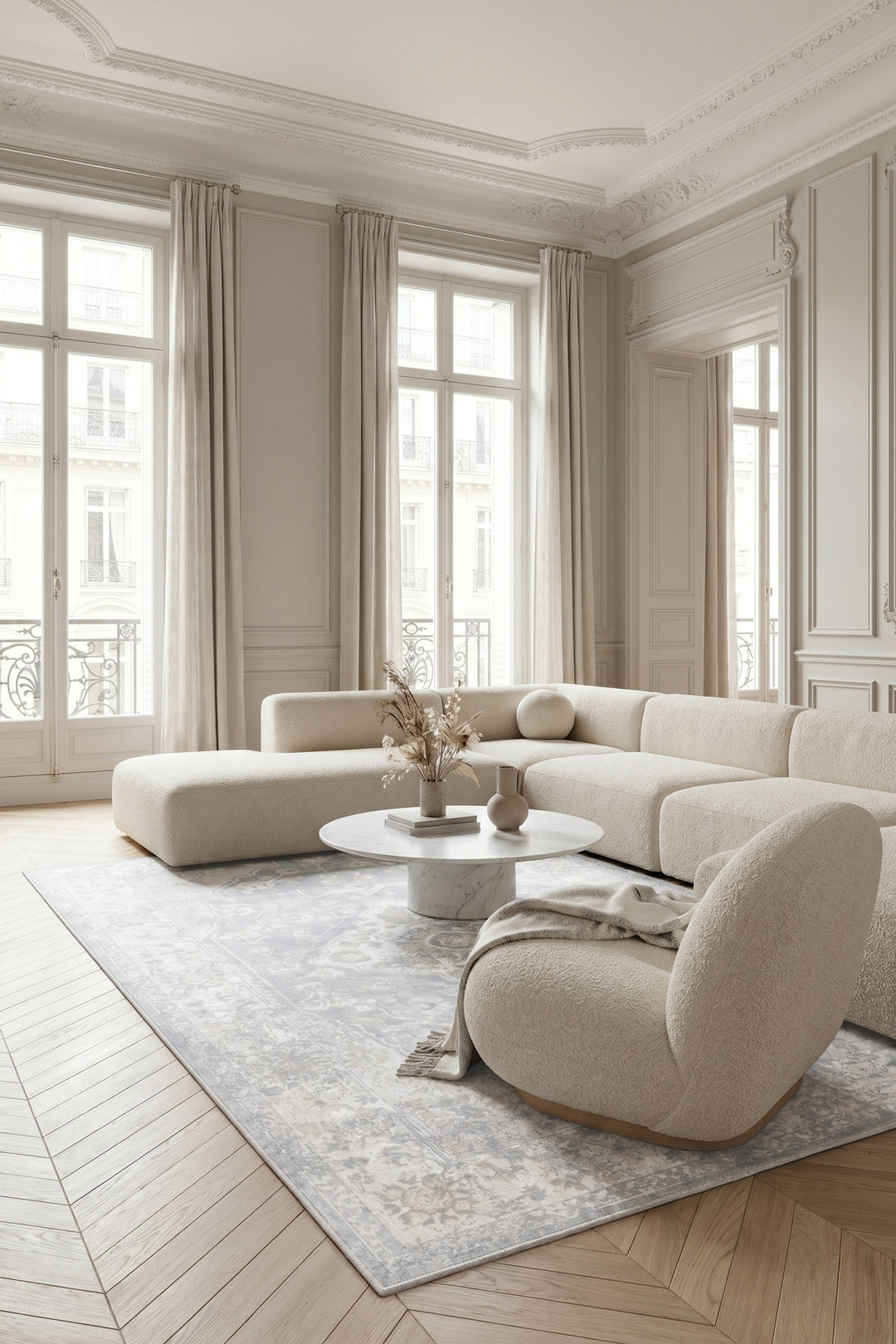 teppana-hiranur-nebel-waschbarer-teppich-beige-natur-grau-silber image 4