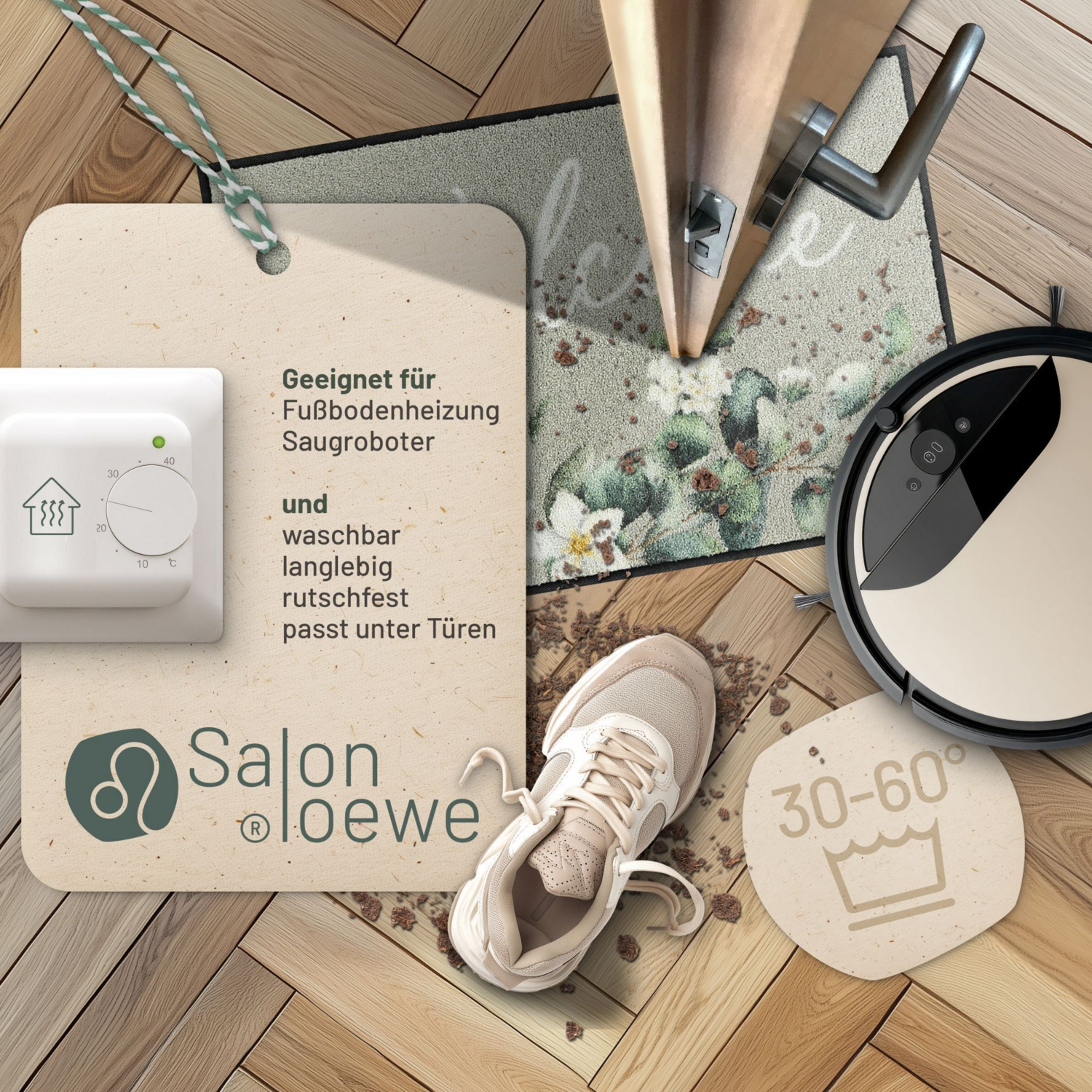 salonloewe-botanical-welcome-eingangsmatte-50-x-75-cm-waschbare-fu-matte-mit-bot image 2