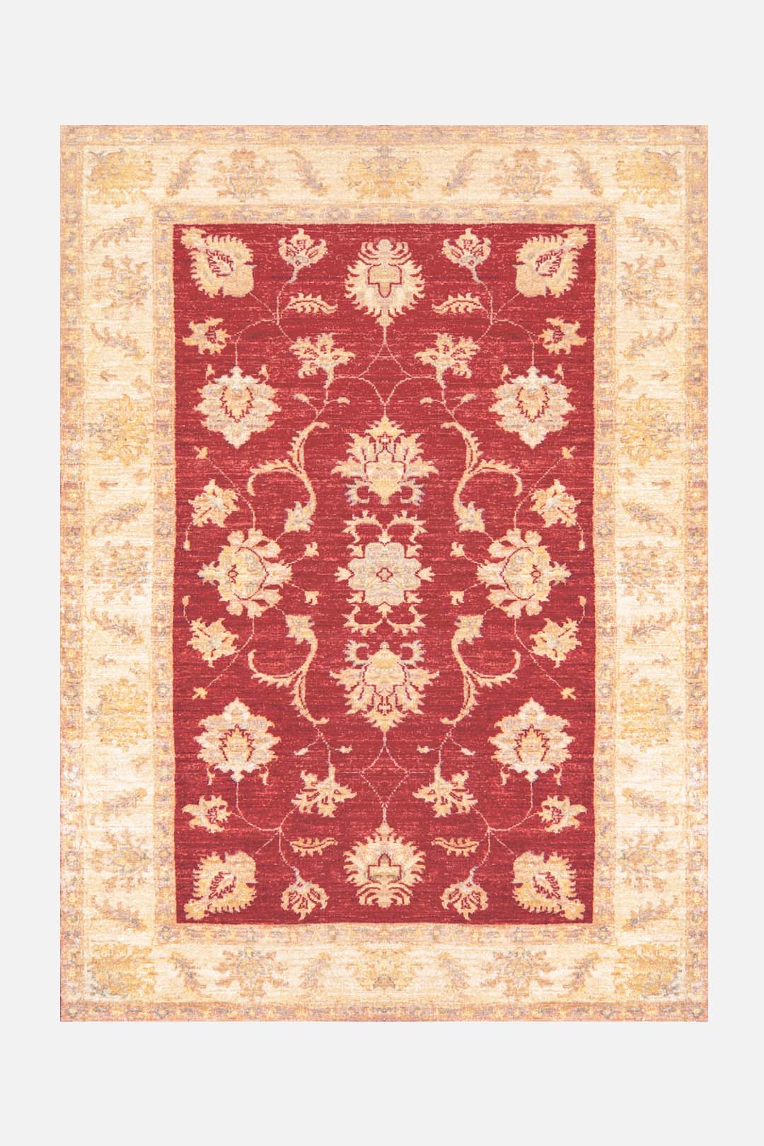 teppana-bahar-rot-waschbarer-teppich-persisch-creme image 1