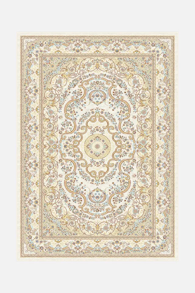 teppana-flora-beige-teppich-waschbarer-teppich-im-floralen-design-beige-natur-mi image 1