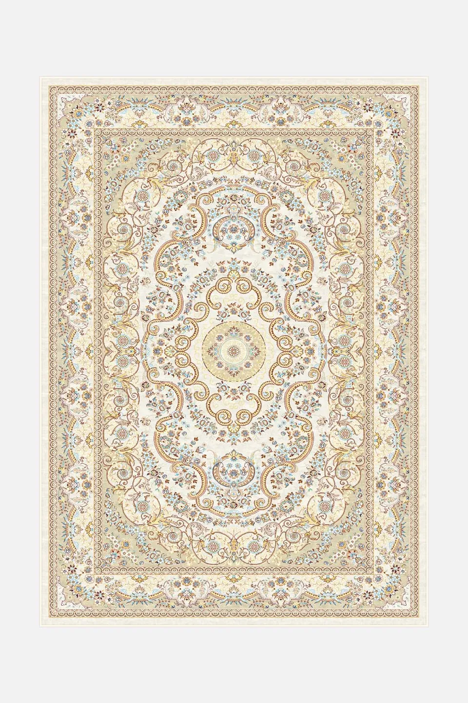 teppana-flora-beige-teppich-waschbarer-teppich-im-floralen-design-beige-natur-mi image 1