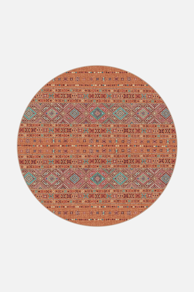 teppana-noura-zimt-teppich-waschbarer-boho-teppich-orange image 8