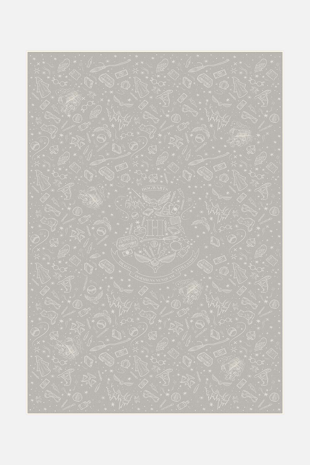 teppana-harry-potter-hogwarts-taupe-waschbarer-teppich image 1