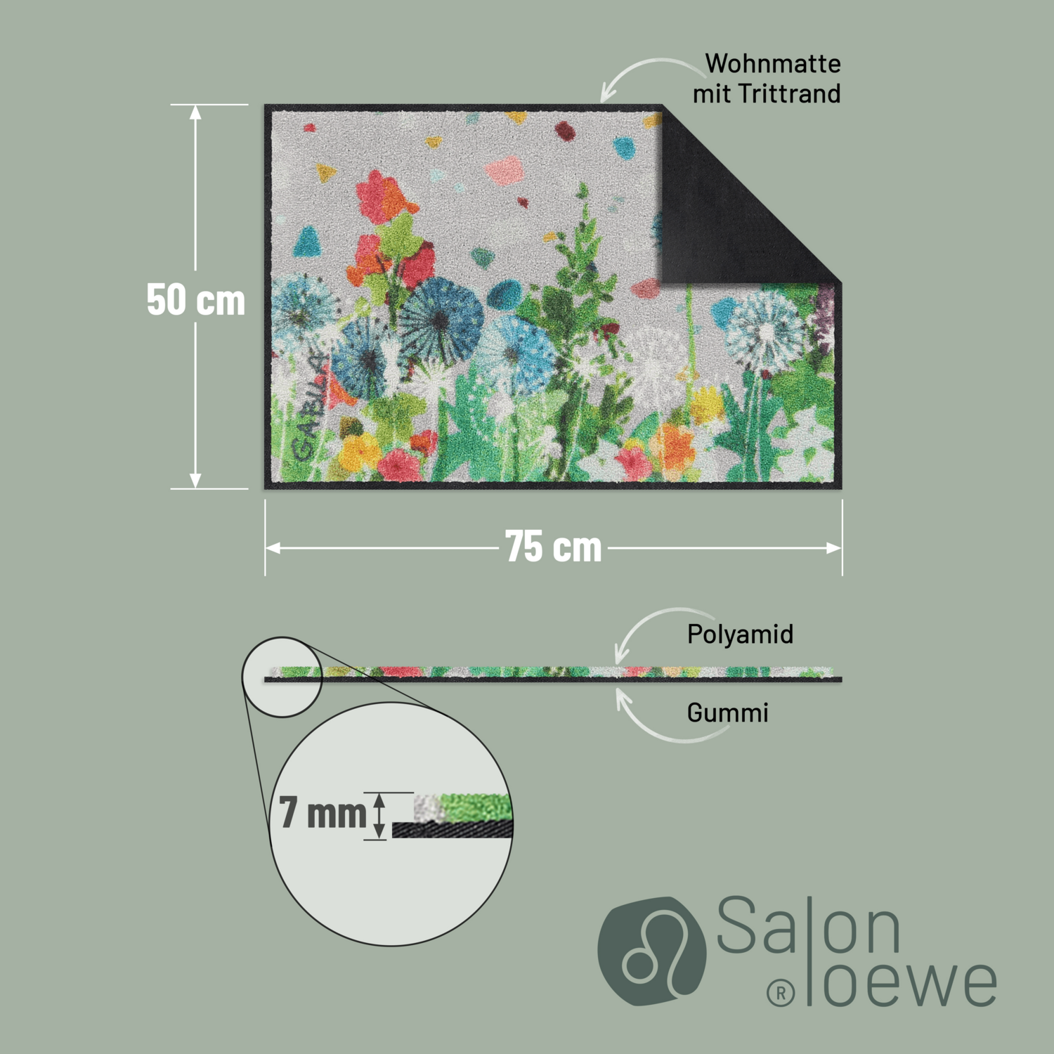 salonloewe-bee-happy-portrait-eingangsmatte-50-x-75-cm-bunte-blumen-fu-matte-mad image 4