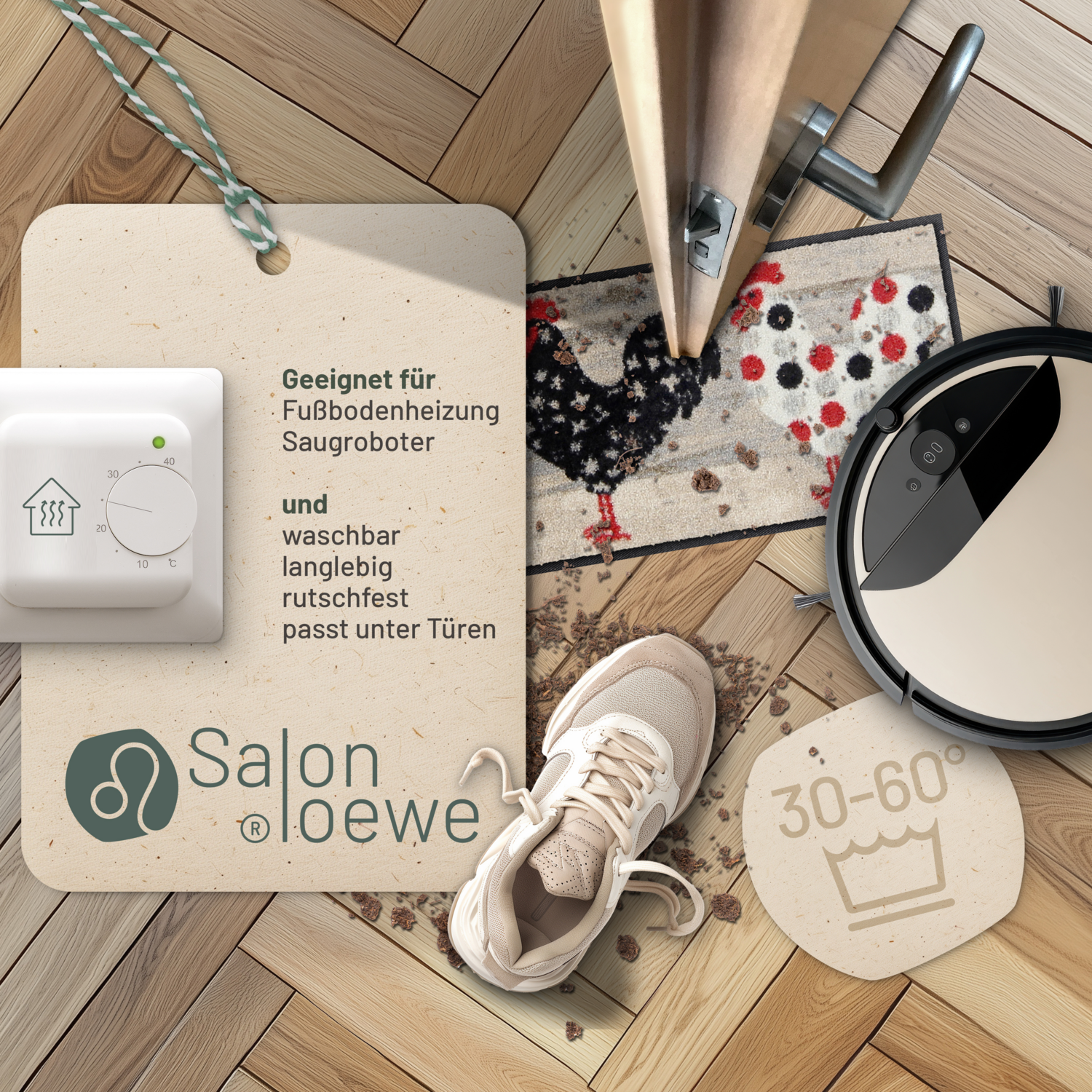 salonloewe-classic-chicks-minimatte-30-x-75-cm-fu-matte-mit-hahn-design-polyamid image 3