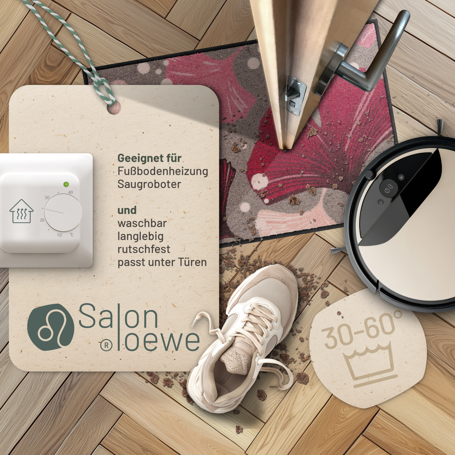 salonloewe-ginkgo-dance-rose-eingangsmatte-50-x-75-cm-schmutzfangmatte-mit-bl-te image 2