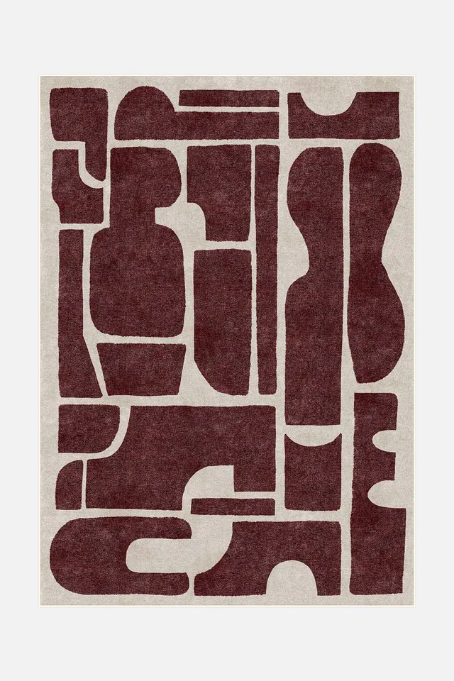 teppana-tilda-bordeauxrot-teppich-waschbarer-indoor-teppich image 1