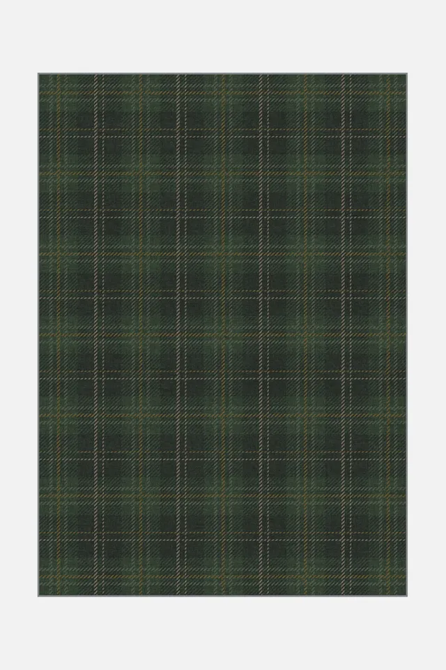 teppana-tartanmuster-nadelwald-teppich-waschbarer-karo-teppich-gr-n image 1