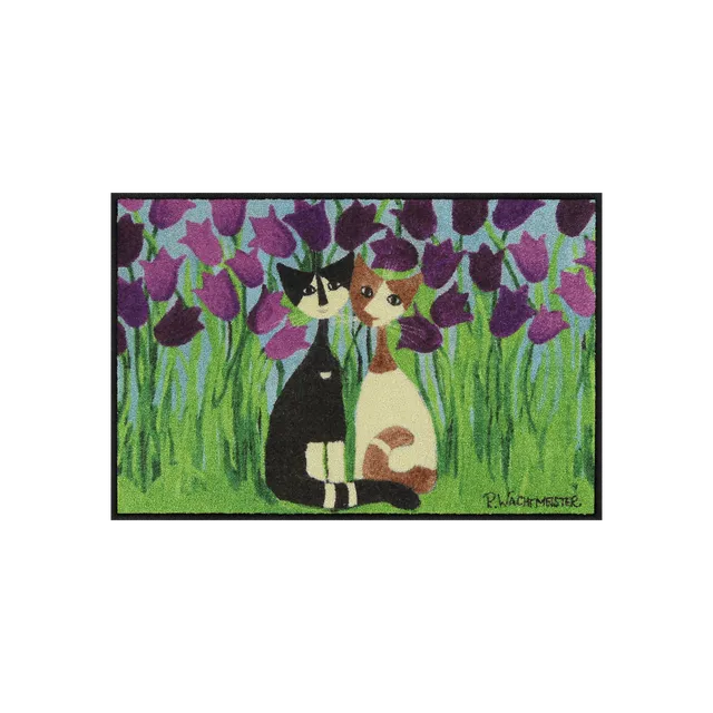 salonloewe-cielo-di-tulipani-eingangsmatte-50-x-75-cm-schmutzfangmatte-mit-katze image 1