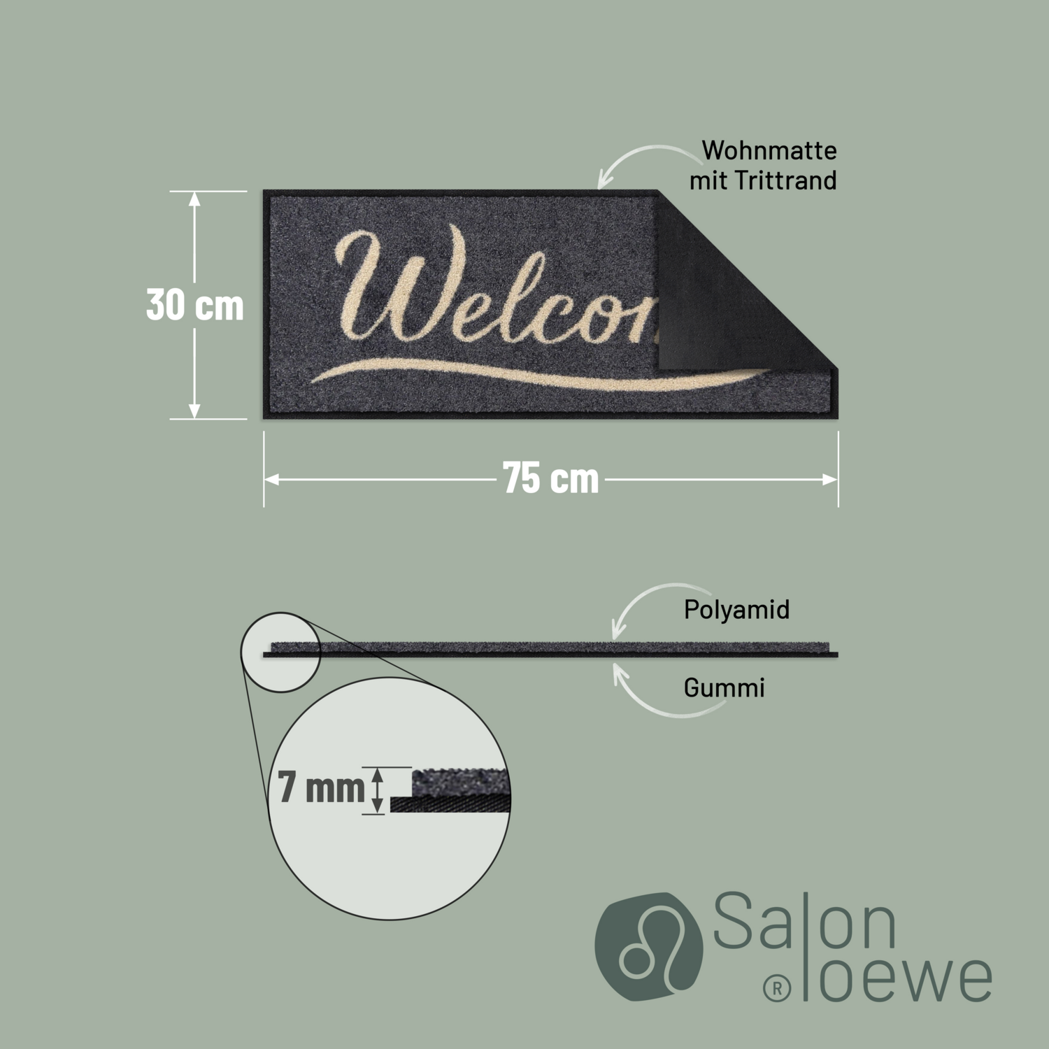 salonloewe-simply-welcome-grey-minimatte-30-x-75-cm-elegante-fu-matte-mit-willko image 4