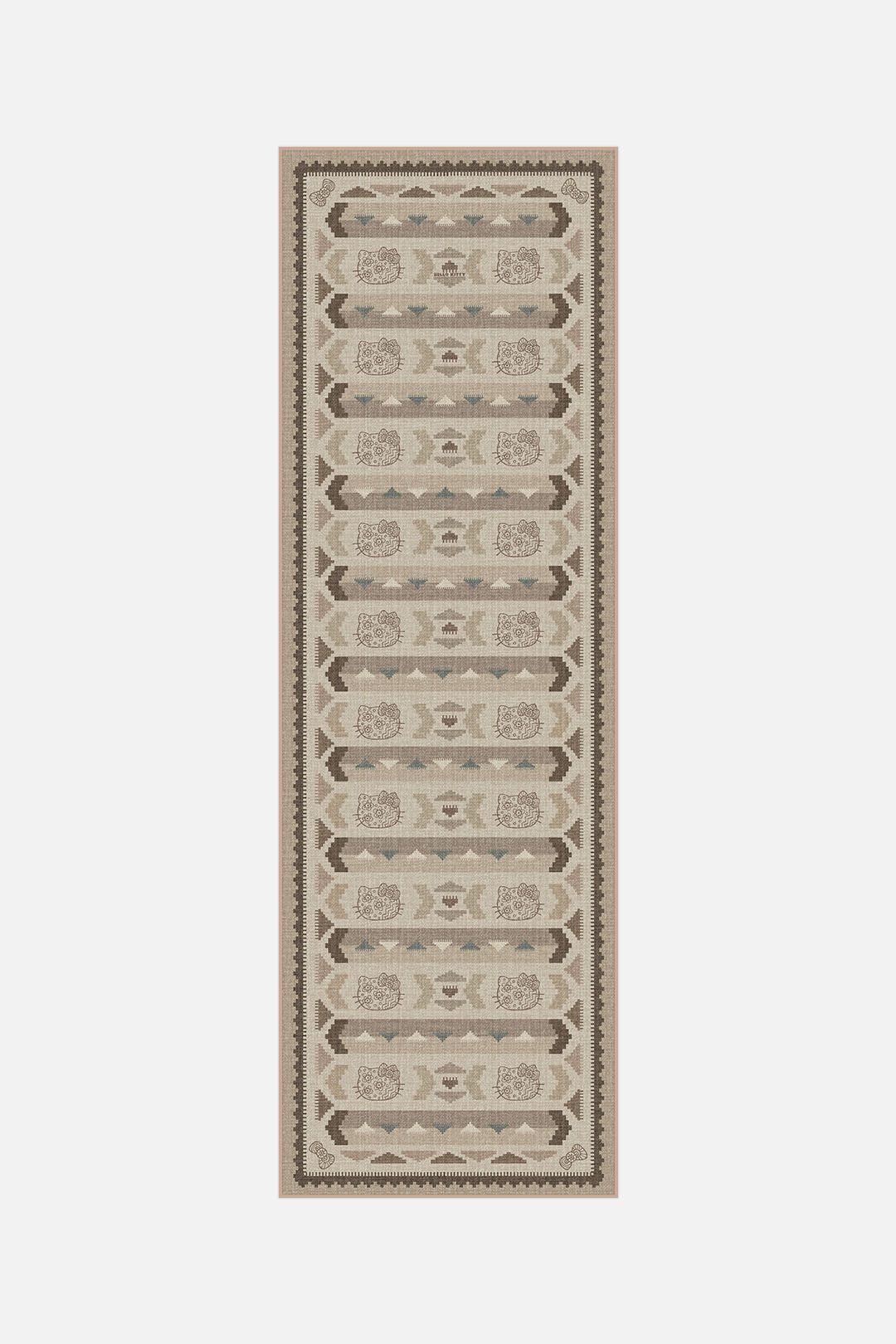 teppana-hello-kitty-kilim-mokka-teppich-waschbarer-kinder-teppich-beige-natur-bo image 5