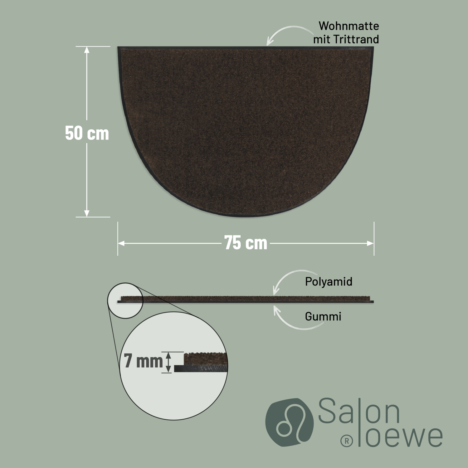 salonloewe-schokobraun-halbrund-50-x-75-cm-waschbare-schmutzfangmatte-in-braun-m image 3