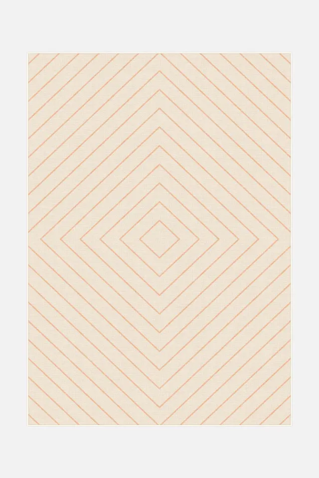 teppana-diamond-peach-waschbarer-teppich-geometrisch image 1