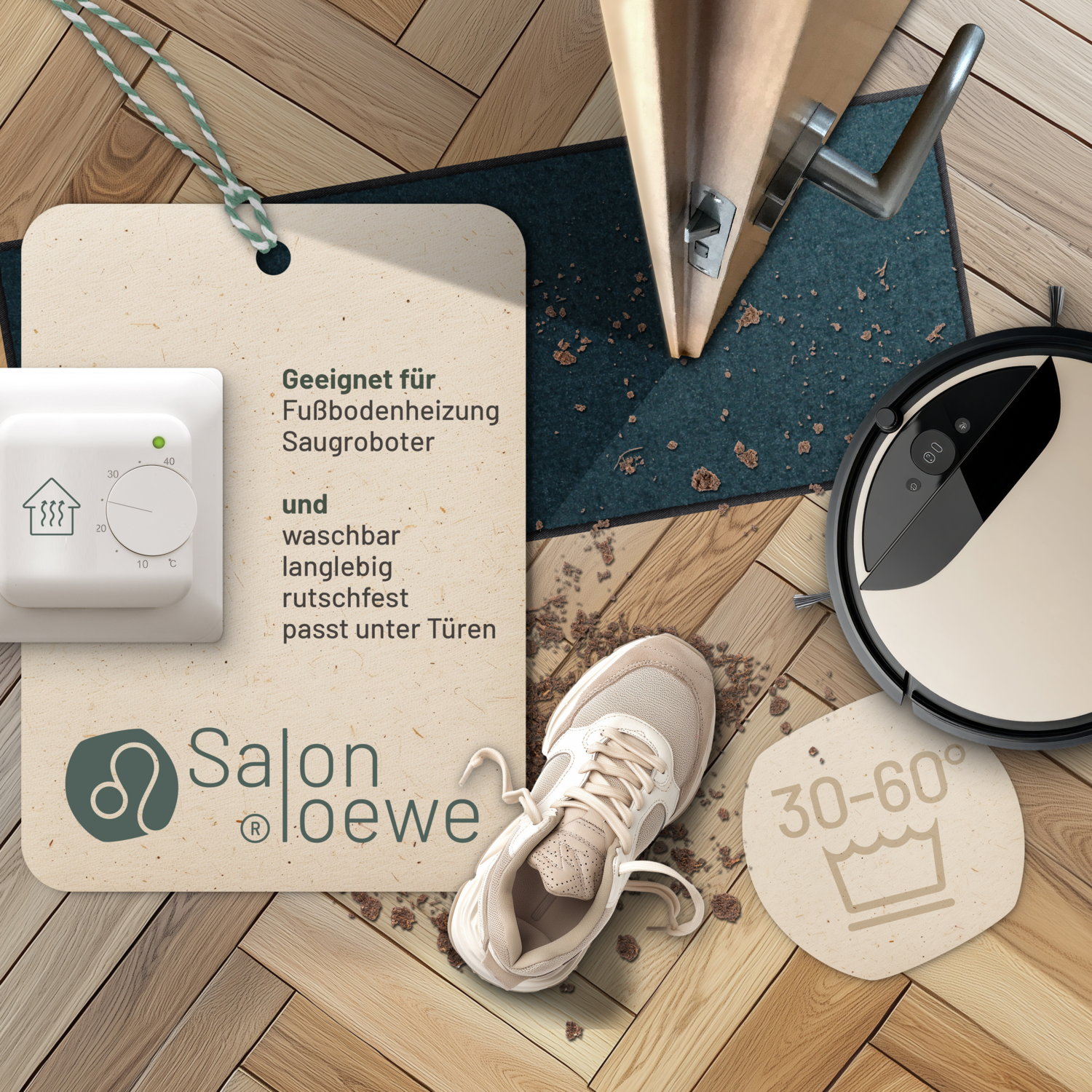 salonloewe-uni-blaupetrol-halbrund-40-x-100-cm-waschbare-schmutzfangmatte-mit-ru image 2