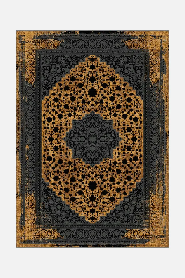 teppana-ella-septaria-teppich-waschbarer-kurzflor-teppich-in-gelb-orange-34-50-s image 1
