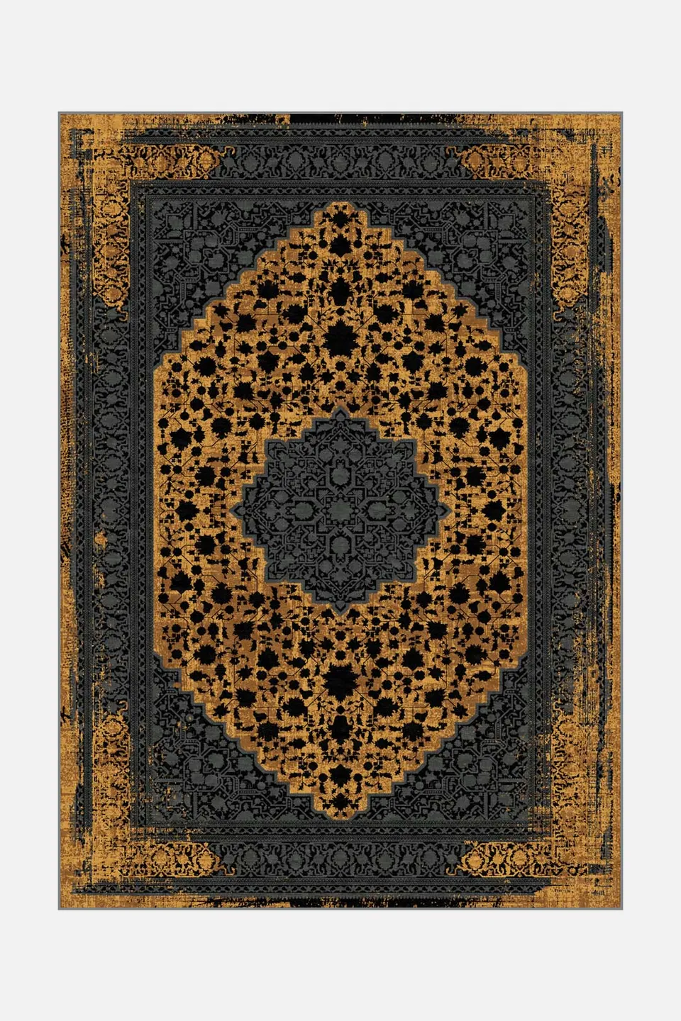 teppana-ella-septaria-teppich-waschbarer-kurzflor-teppich-in-gelb-orange-34-50-s image 1
