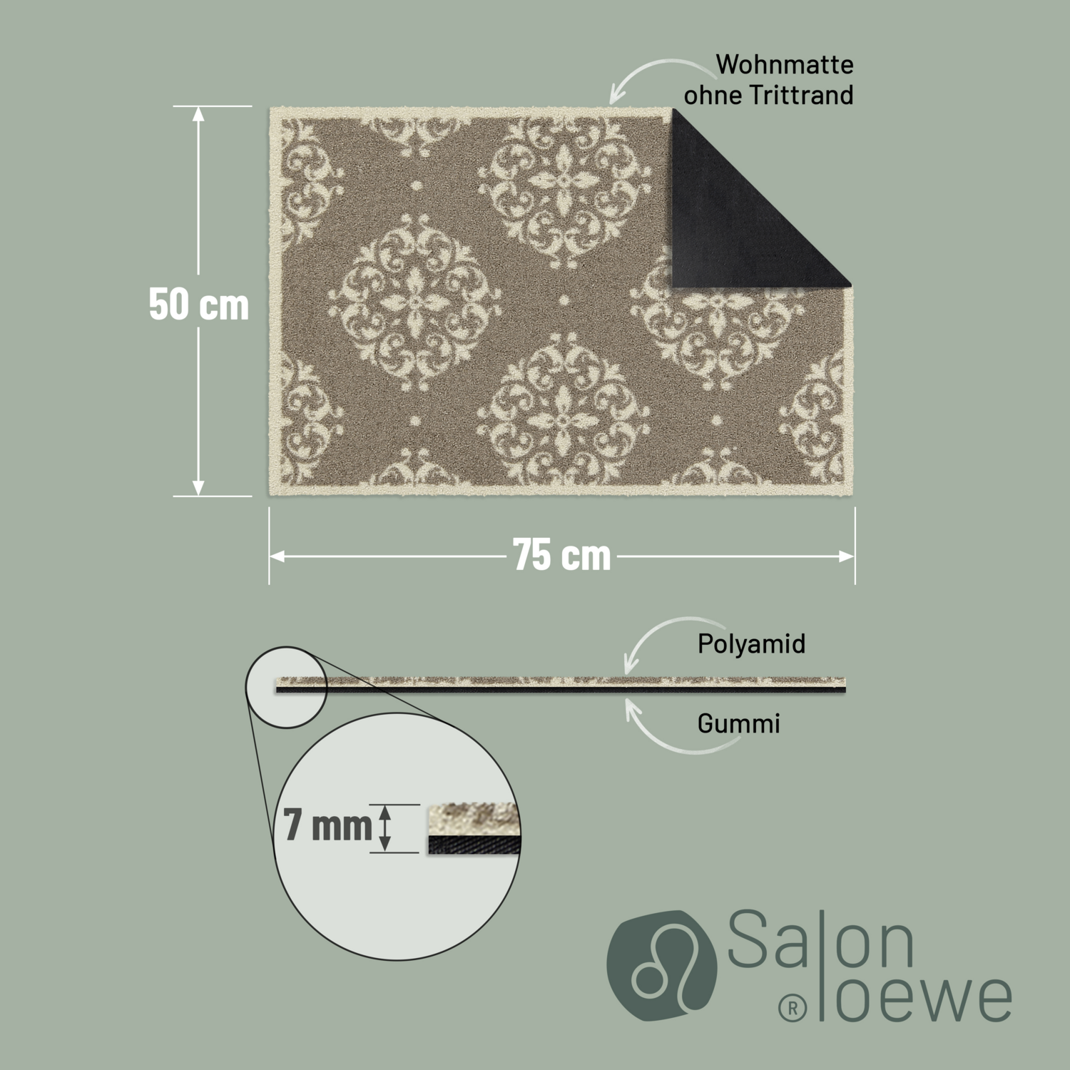 salonloewe-fancywork-taupe-l-ufer-50-x-75-cm-eleganter-teppichl-ufer-in-taupe-ma image 4