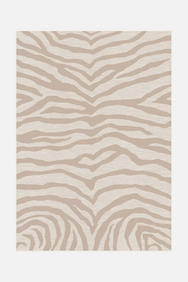 teppana-zebra-sand-teppich-waschbarer-teppich-im-modernen-boho-design-beige-natu image 1