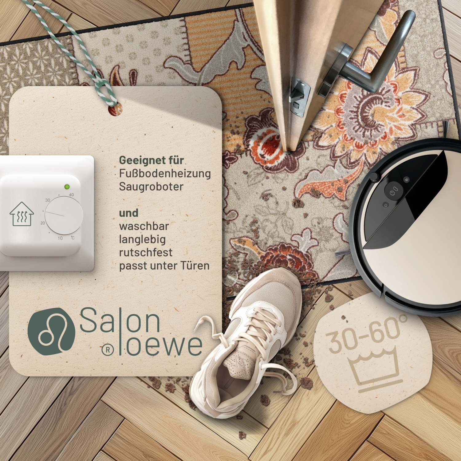 salonloewe-bohemian-patch-taupe-teppich-75-x-120-cm-waschbar-rutschfest image 3