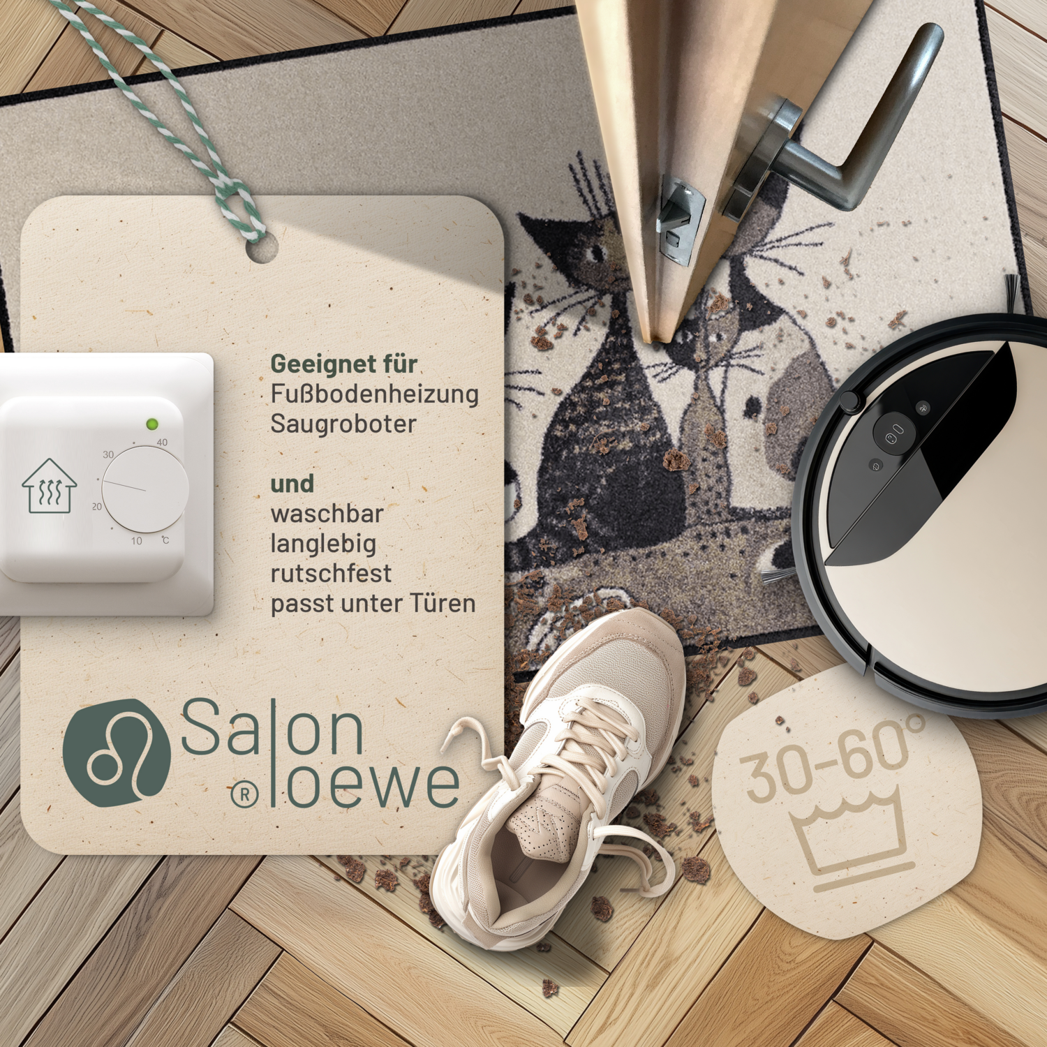 salonloewe-serafino-friends-fu-matte-75-x-120-cm-waschbarer-l-ufer-mit-katzenmot image 3