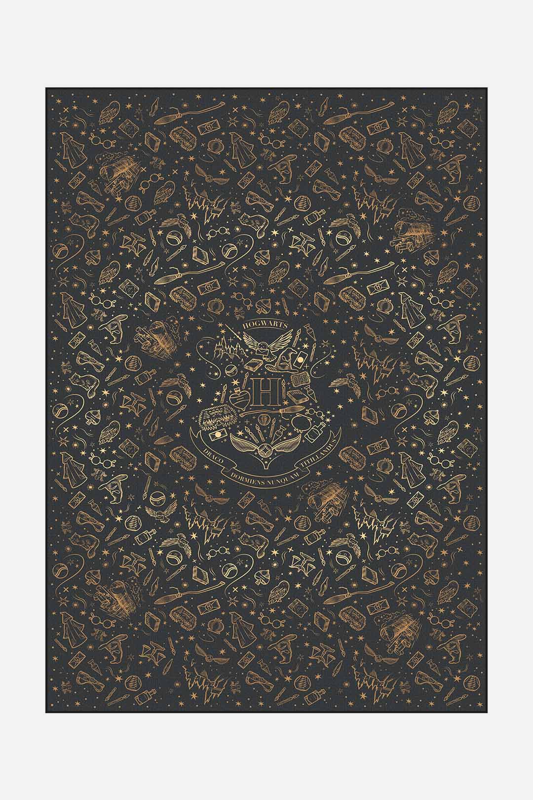 teppana-harry-potter-hogwarts-gold-waschbarer-kinder-teppich image 1