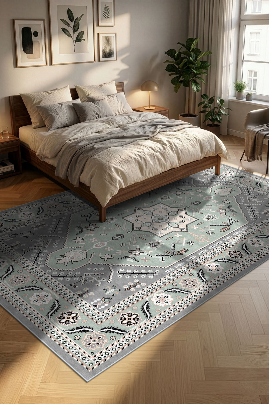 teppana-celina-mint-teppich-waschbarer-marokkanisch-teppich image 4