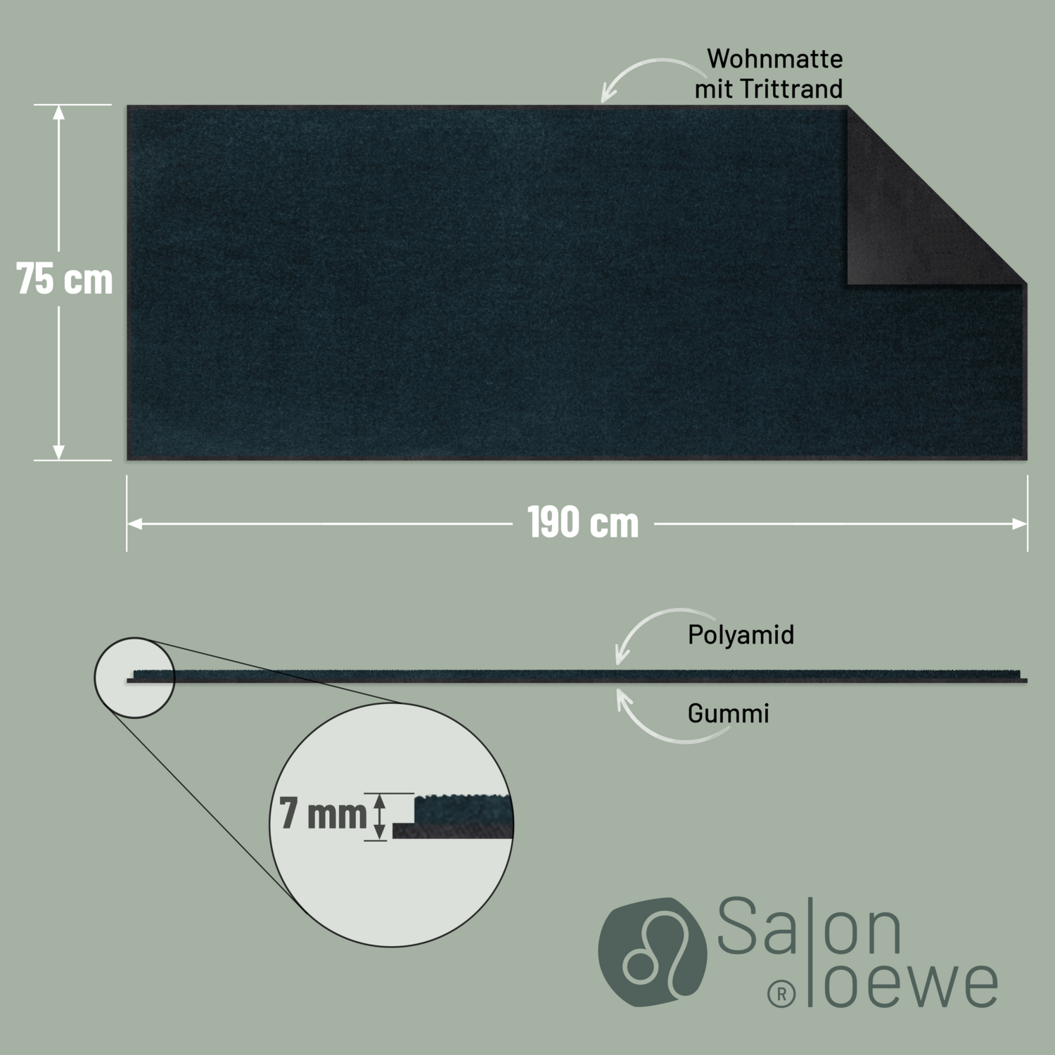 salonloewe-blaupetrol-halbrund-75-x-190-cm-gro-e-waschbare-fu-matte-f-r-flur-und image 3
