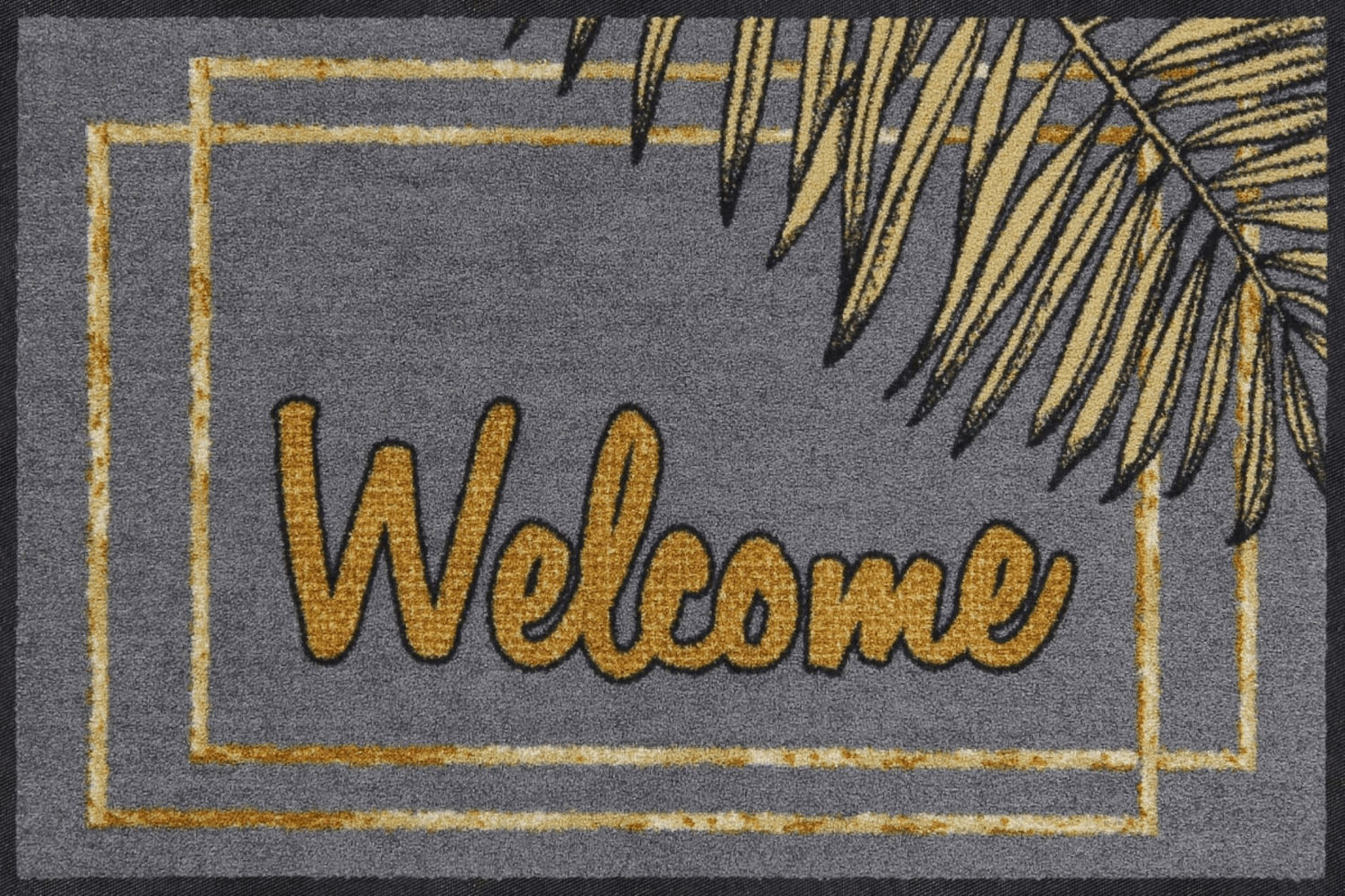 salonloewe-welcome-gold-leaves-eingangsmatte-50-x-75-cm-waschbare-fu-matte-mit-g image 1