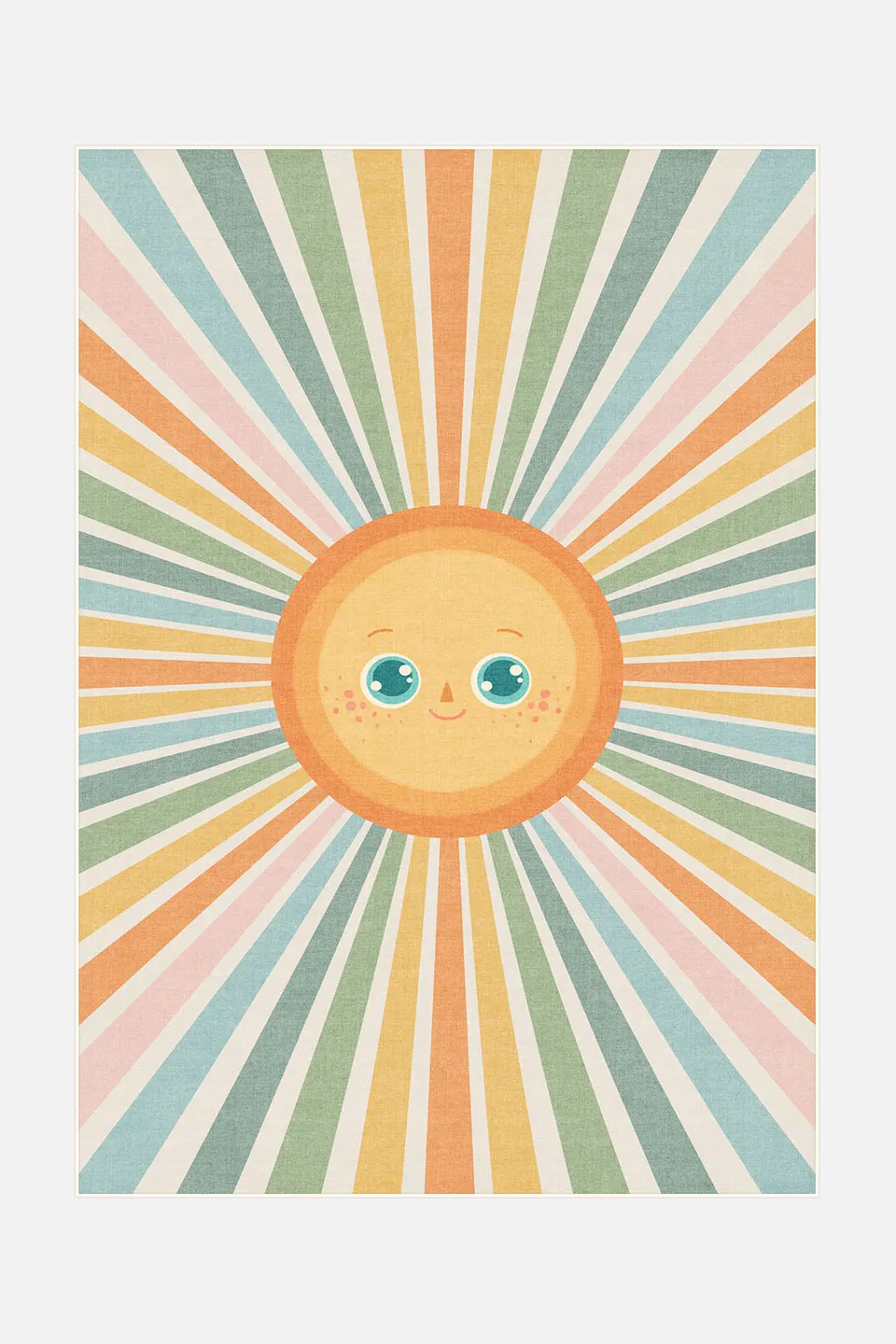 teppana-sonne-bunt-teppich-waschbar-mit-rutschmatte image 1