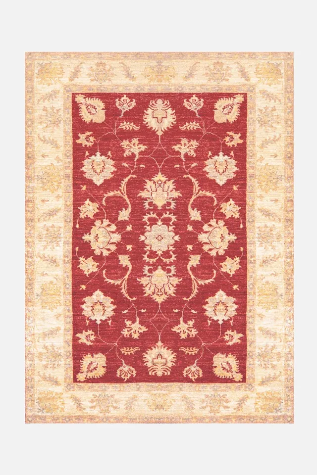 teppana-bahar-rot-waschbarer-teppich-persisch-creme image 1