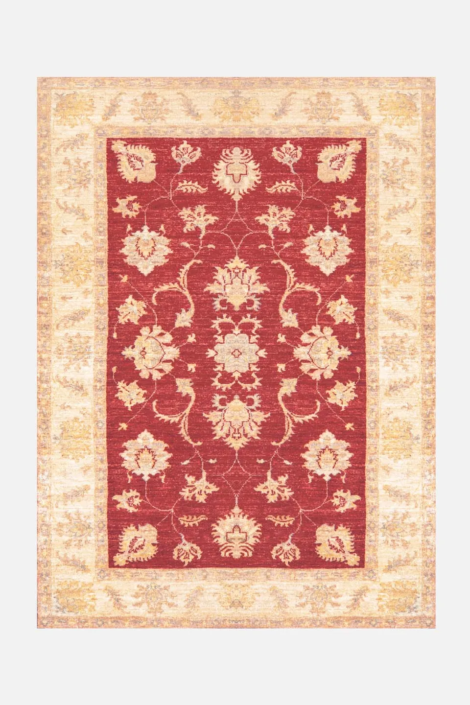 teppana-bahar-rot-waschbarer-teppich-persisch-creme image 1