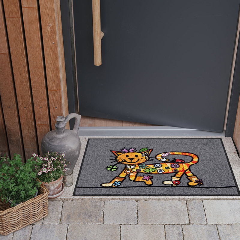 salonloewe-funky-cat-eingangsmatte-50-x-75-cm-waschbare-schmutzfangmatte-mit-bun image 2