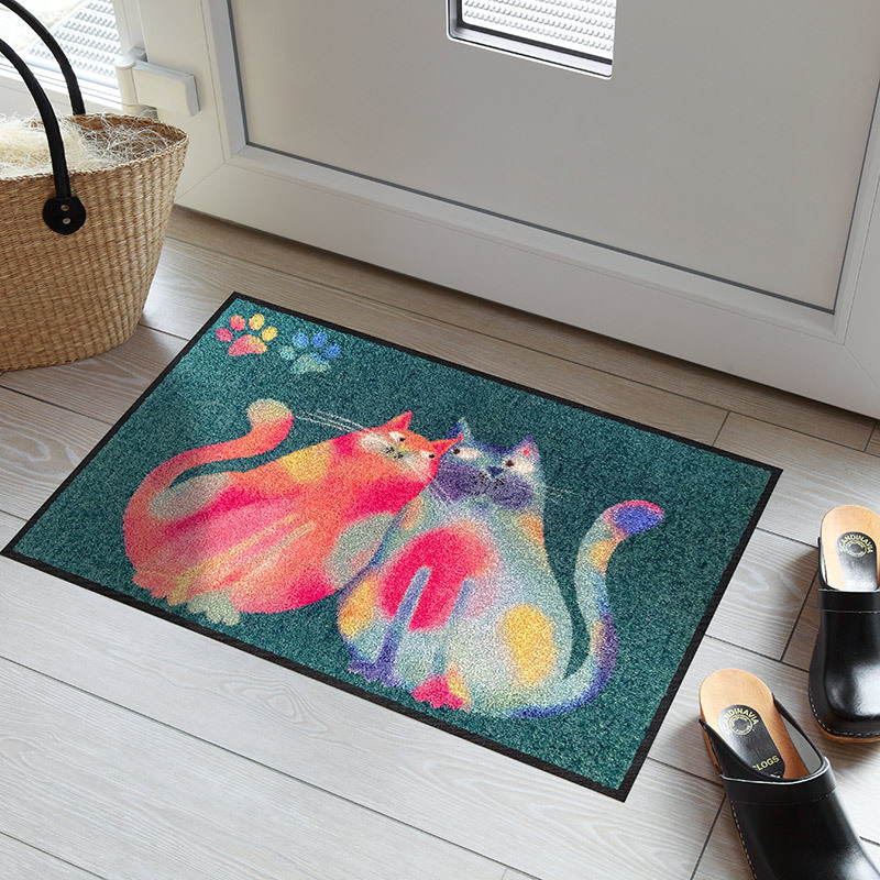 salonloewe-rainbow-cats-eingangsmatte-50-x-75-cm-bunte-waschbare-fu-matte-mit-ka image 2