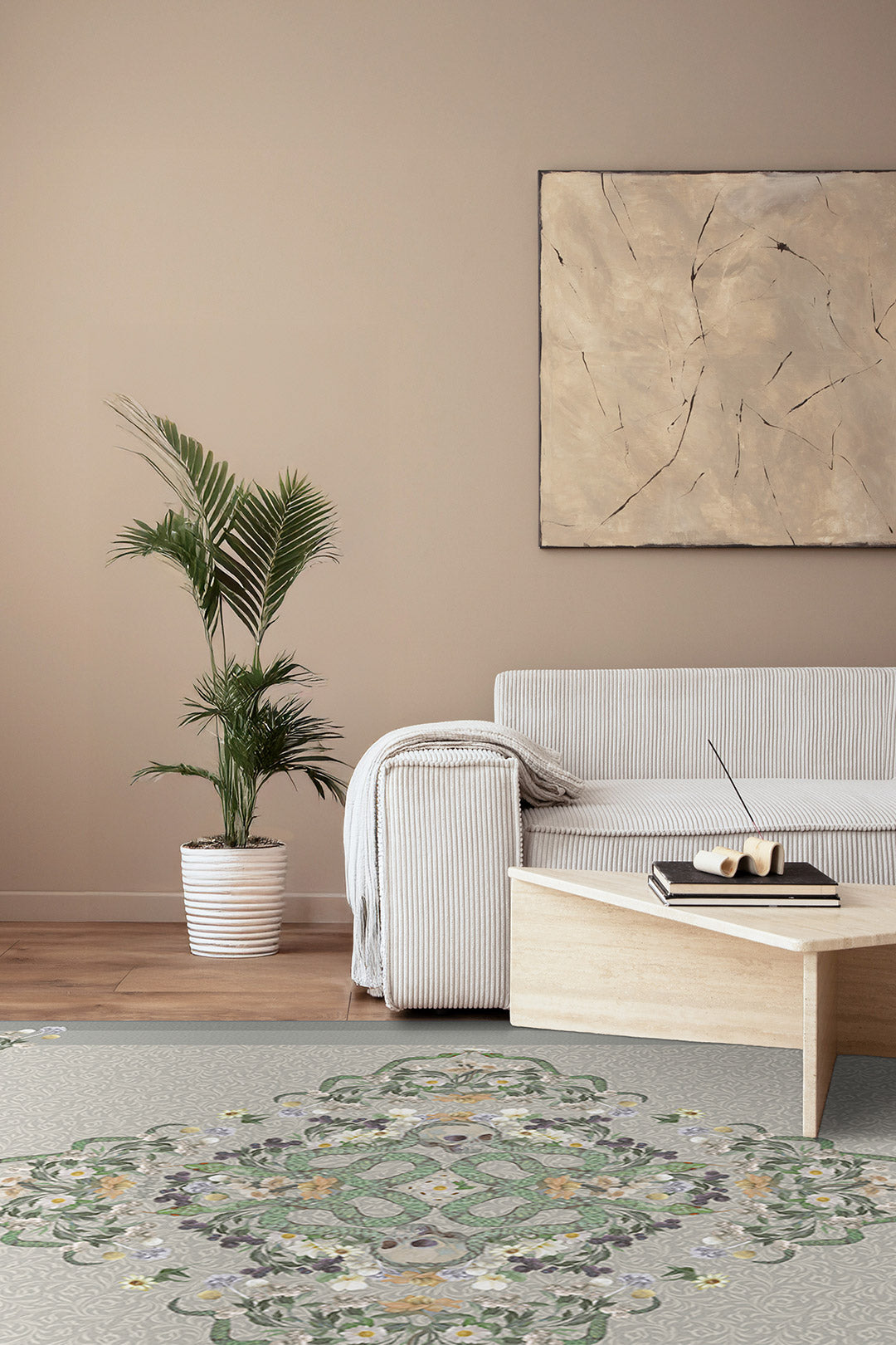 teppana-harry-potter-schlangen-greige-teppich-waschbarer-indoor-teppich image 4