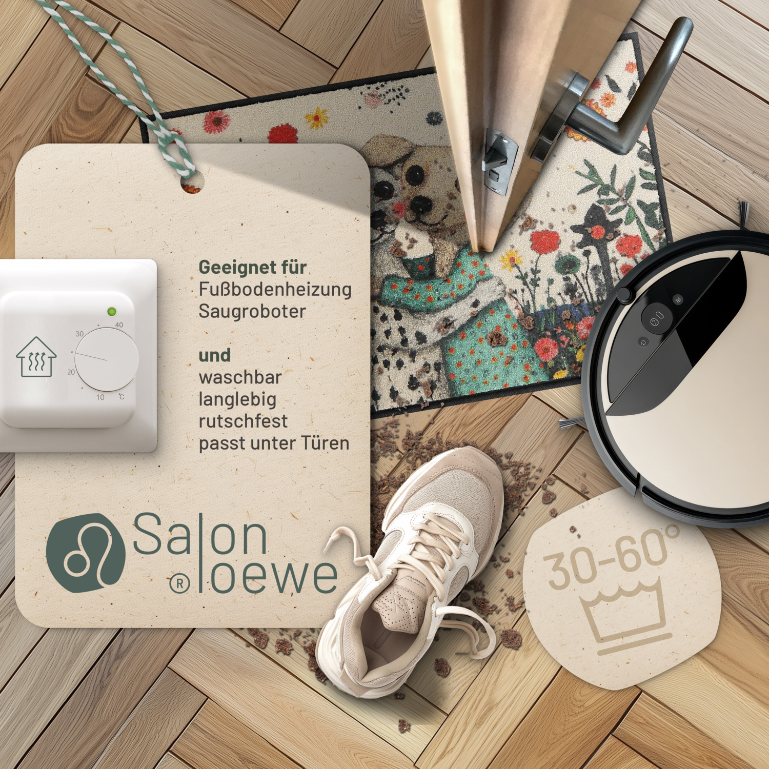 salonloewe-sweet-dogs-eingangsmatte-50-x-75-cm-hunde-motiv-auf-blumenwiese image 3
