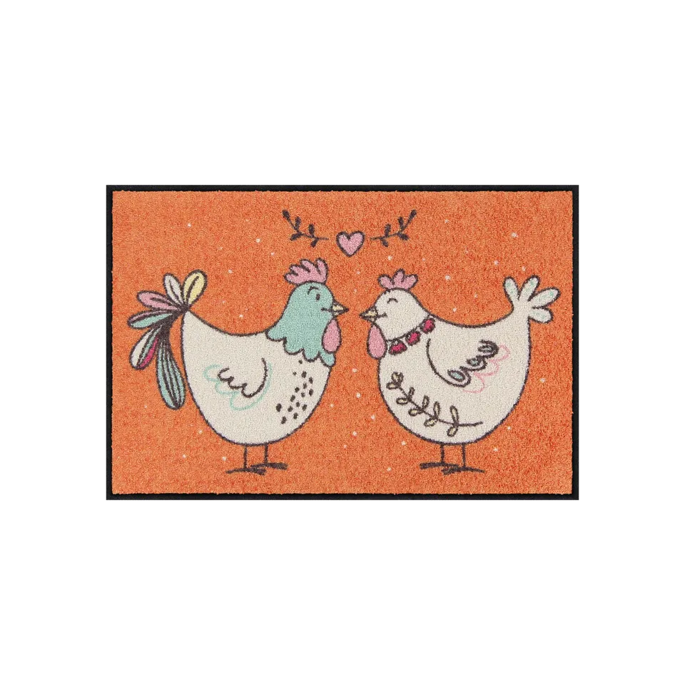 salonloewe-charming-chicken-eingangsmatte-50-x-75-cm-waschbare-fu-matte-mit-h-hn image 1