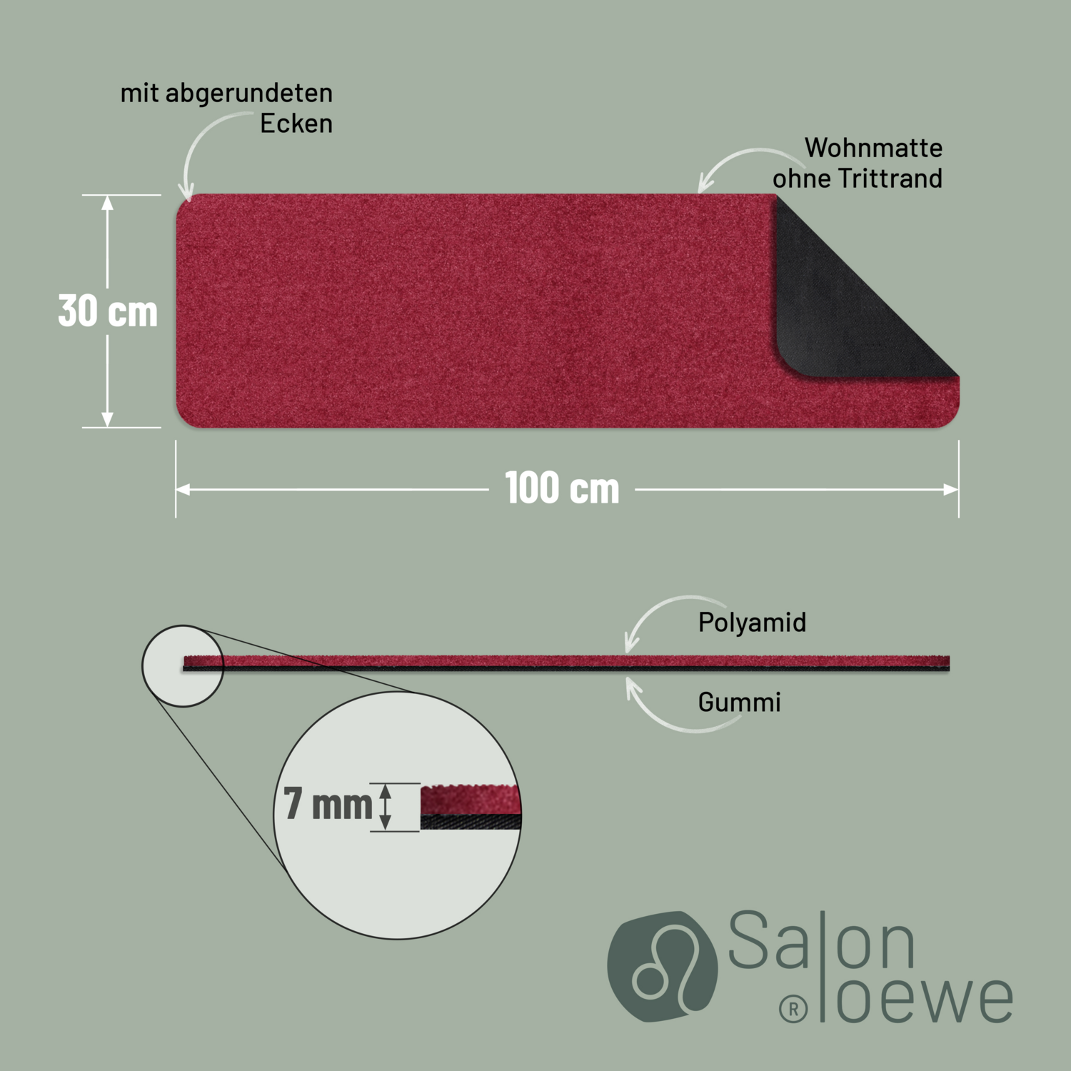 salonloewe-uni-fu-matte-weinrot-30-x-100-cm-schmutzfangmatte-aus-polyamid-mit-ru image 4