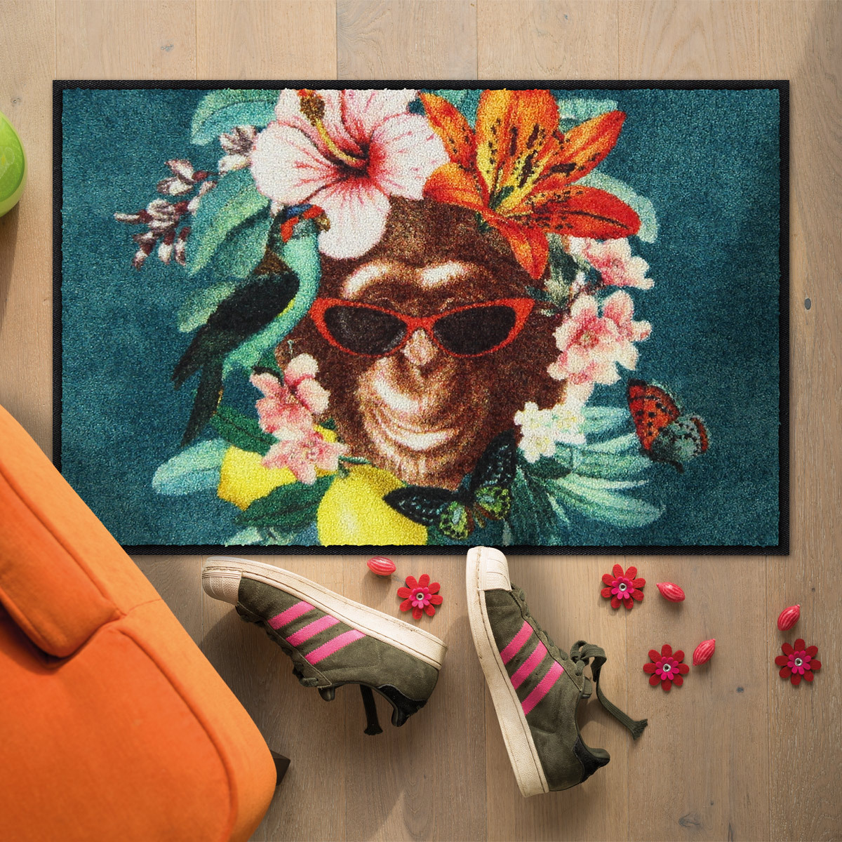 salonloewe-funky-cheetah-eingangsmatte-50-x-75-cm-waschbare-schmutzfangmatte-mit image 2