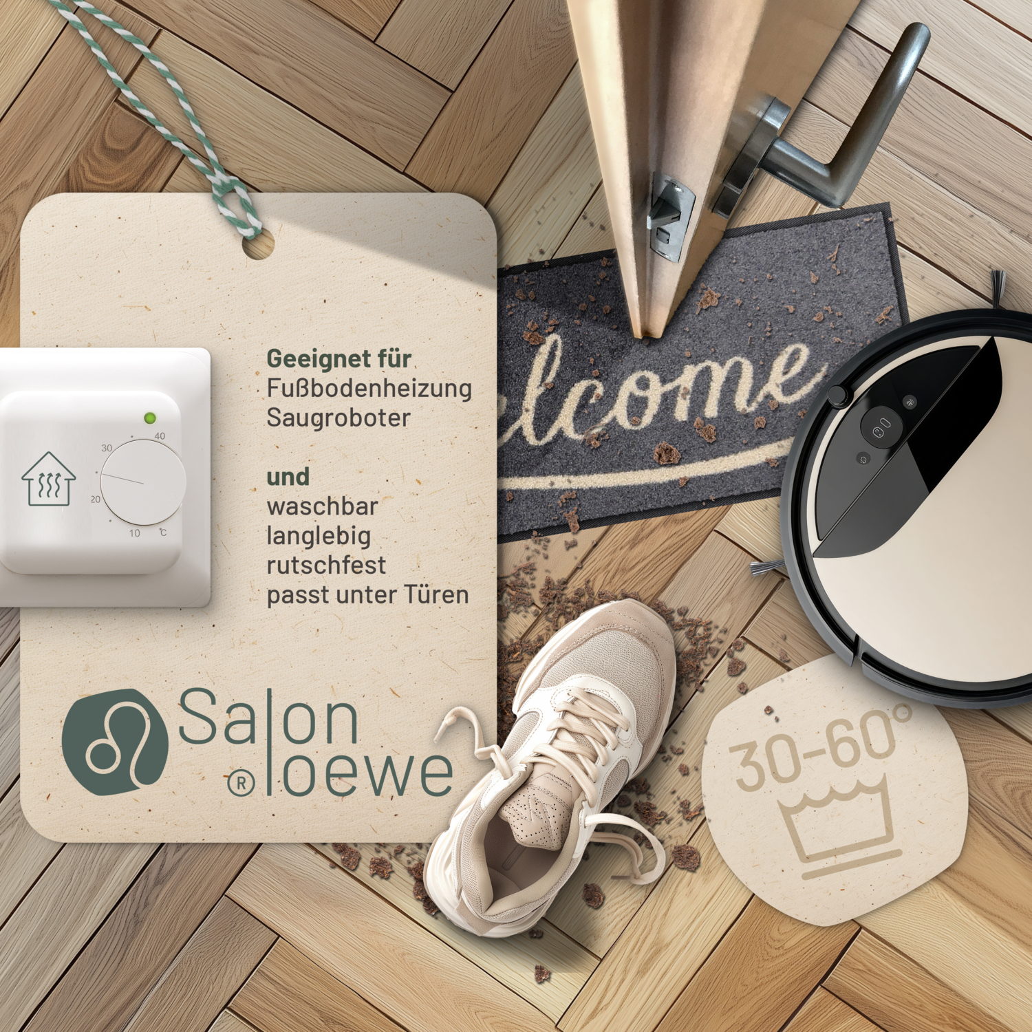 salonloewe-simply-welcome-grey-minimatte-30-x-75-cm-elegante-fu-matte-mit-willko image 3