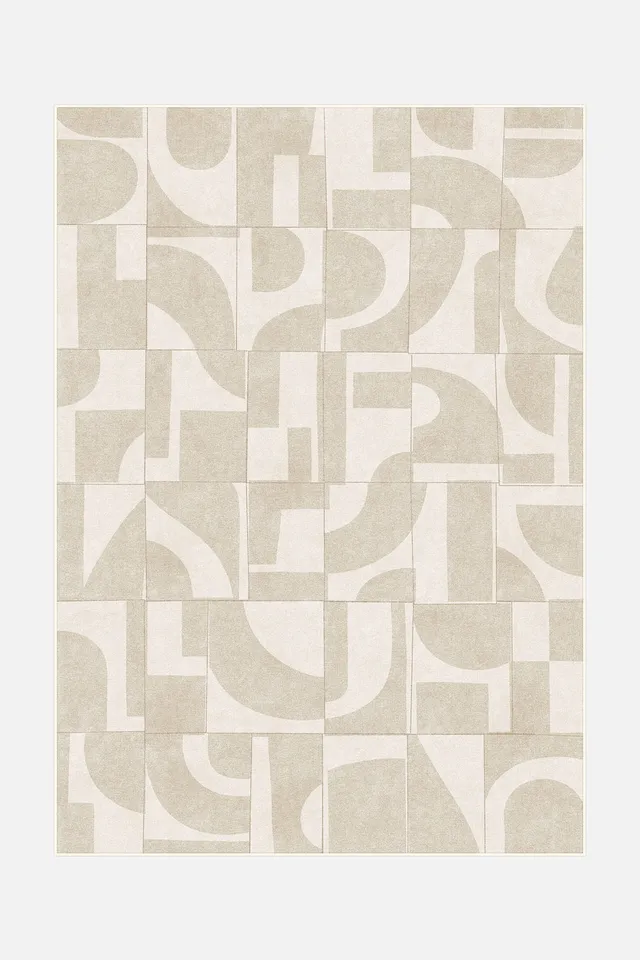 teppana-vika-beige-teppich-waschbarer-geometrischer-teppich image 1
