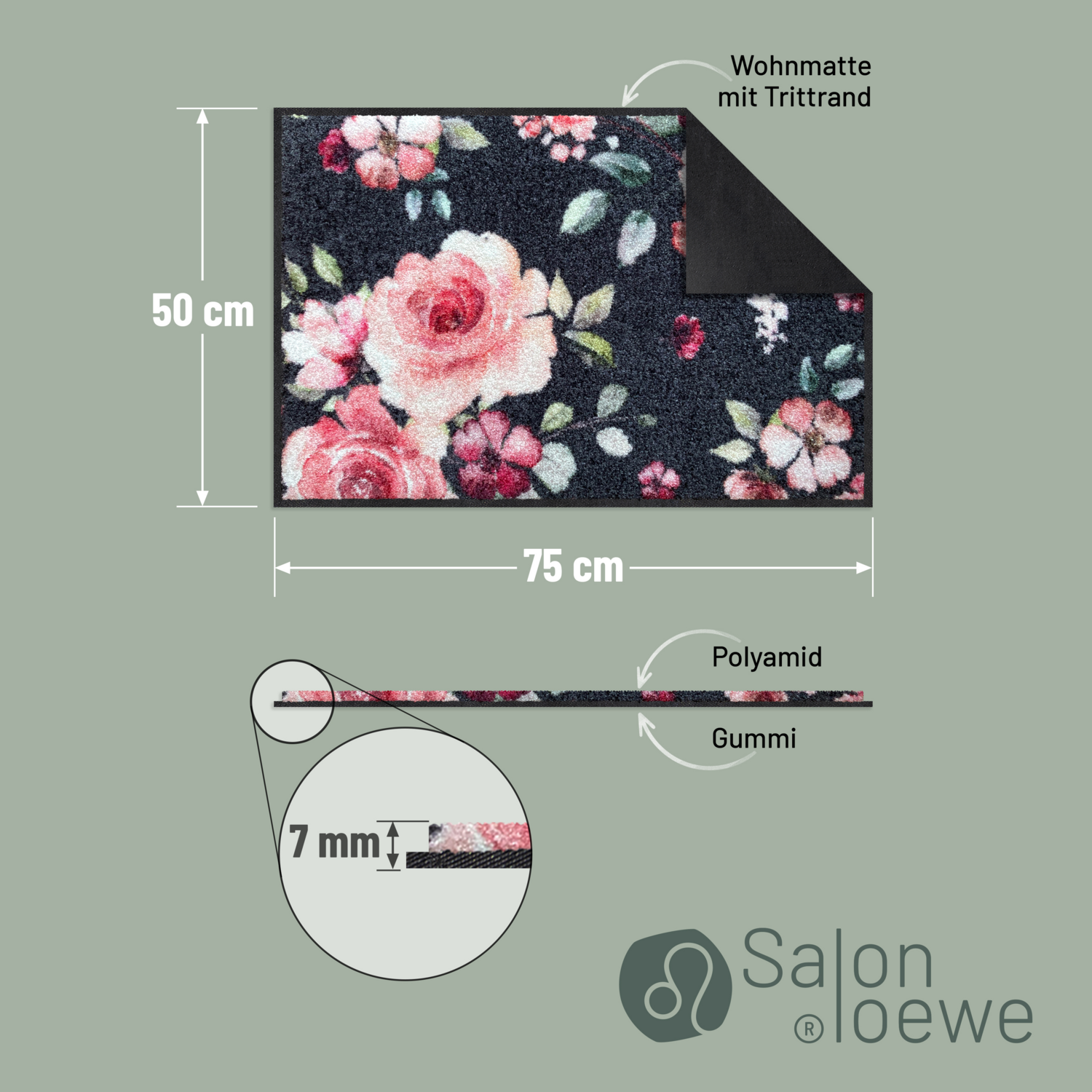 salonloewe-beverly-teppich-50-x-75-cm-waschbare-trocknergeeignete-matte-mit-blum image 4