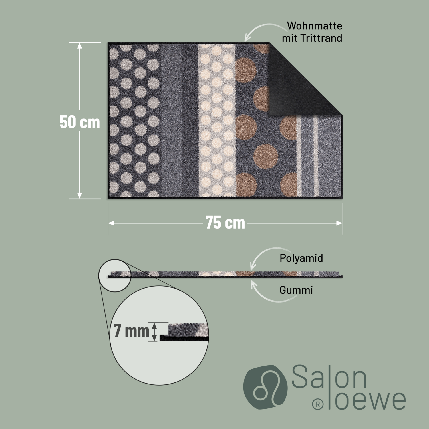 salonloewe-glamour-dots-grau-teppich-50-x-75-cm-waschbarer-l-ufer-rutschfest image 4