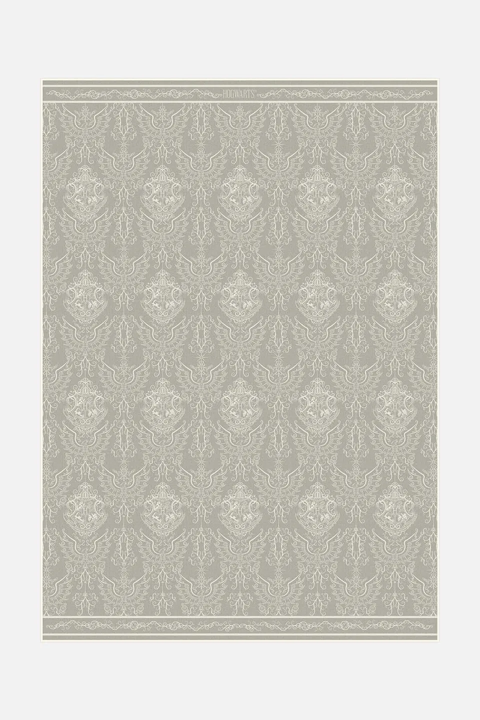 teppana-harry-potter-damast-taupe-teppich-waschbarer-kinderteppich-im-hogwarts-d image 1