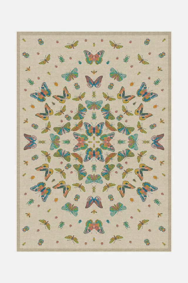 teppana-schmetterling-bunt-teppich-waschbarer-flora-teppich-beige-blau image 1