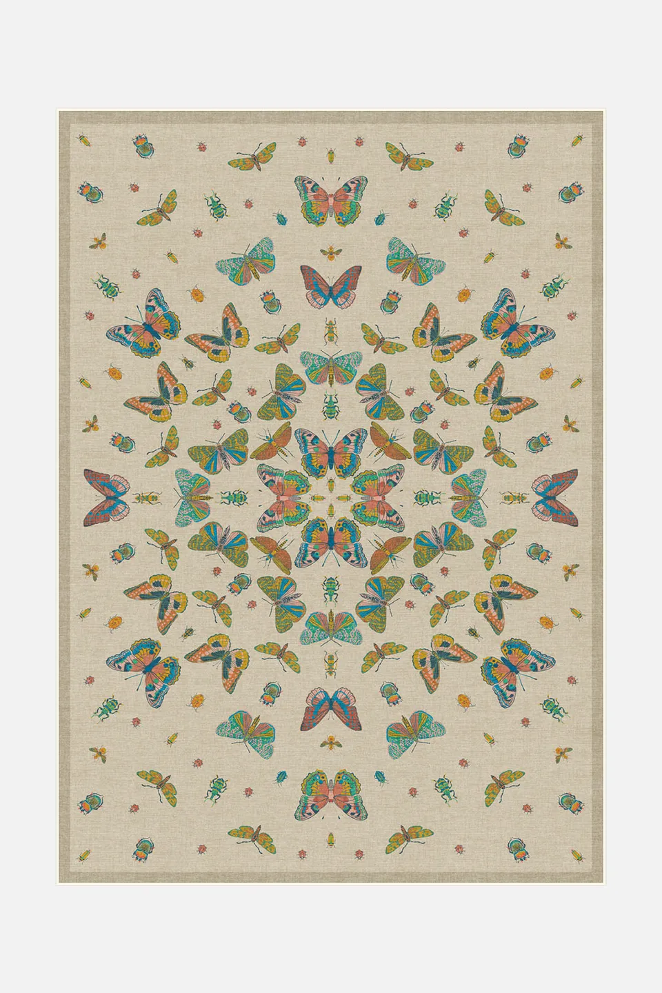 teppana-schmetterling-bunt-teppich-waschbarer-flora-teppich-beige-blau image 1