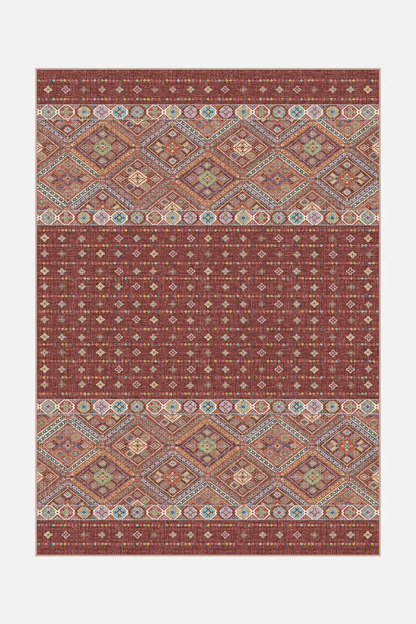 teppana-leila-ziegel-teppich-waschbarer-boho-teppich image 1