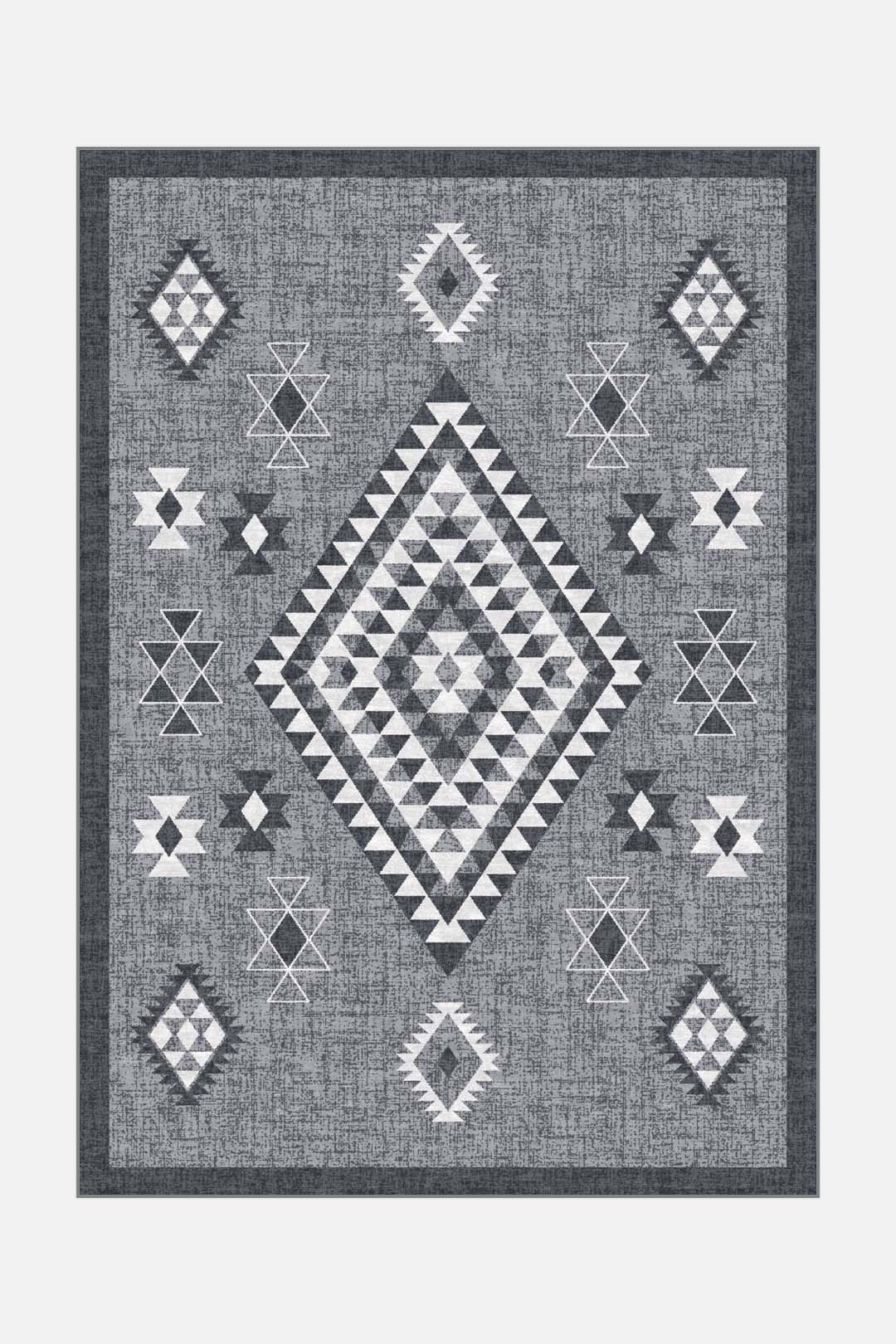 teppana-vera-kiesel-teppich-waschbarer-indoor-teppich-in-grau-silber-mit-dunkelg image 1
