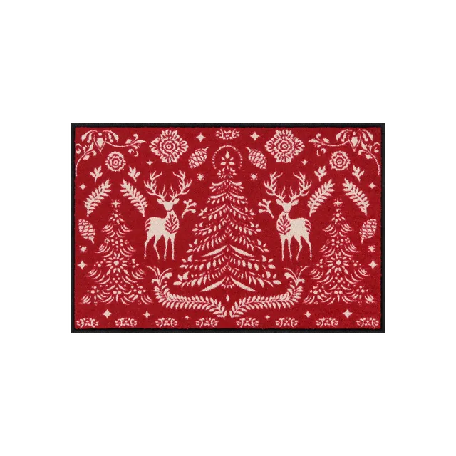 salonloewe-scandi-forest-red-eingangsmatte-50-x-75-cm-festliche-waschbare-fu-mat image 1